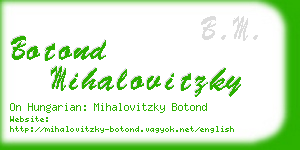 botond mihalovitzky business card